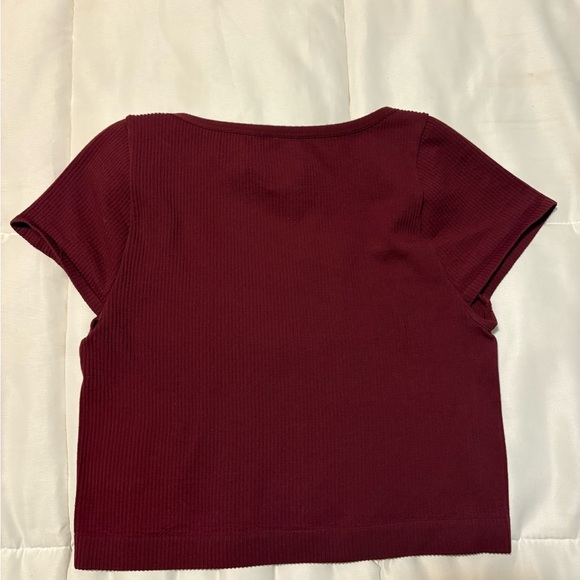 Garage Women's Deep Red Crop Top - Picture 2 of 3